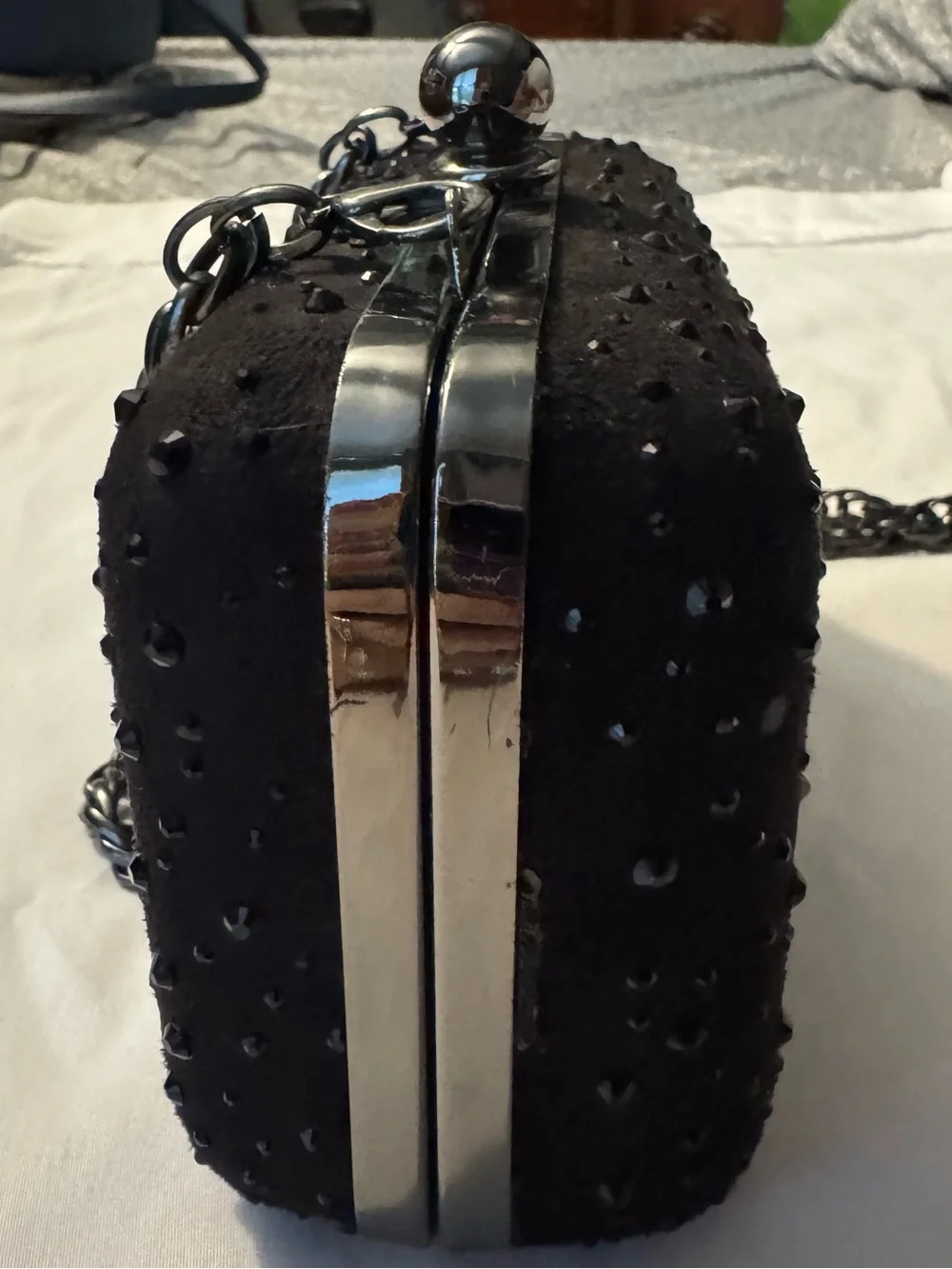 WHBM Black Crystal-Embellished Evening Clutch - Picture 4 of 8